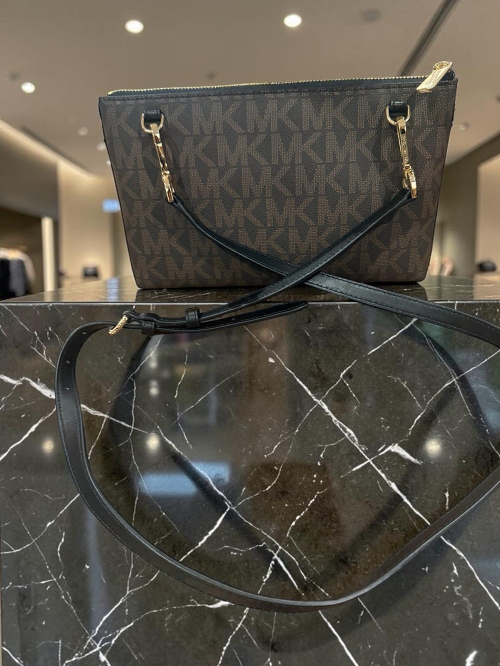 Michael Kors Brown & Black Signature Crossbody Bag
